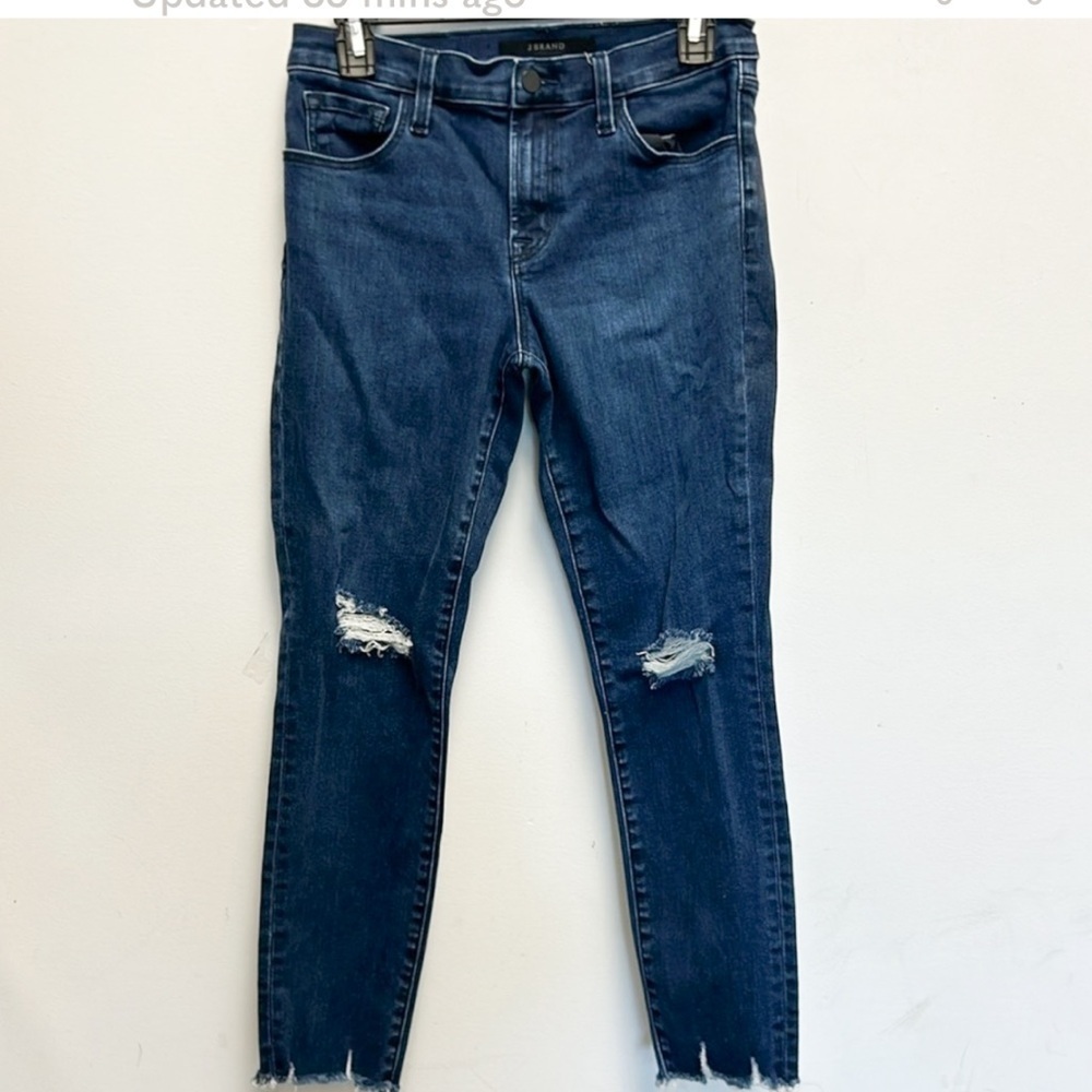 J Brand mid rise cropped skinny jeans